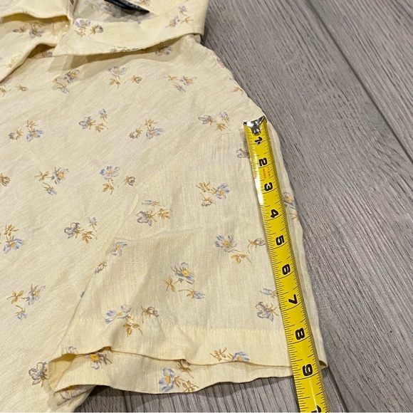 Vintage Land's End 100% Linen Shirt Women’s Size 18 R Cottage Floral Button Top - Picture 10 of 12